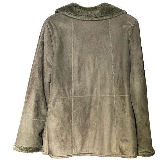 Appleseeds faux suede lined coat brown soft warm cozy women’s small petite - Picture 2 of 5